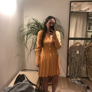 &other stories orange houndstooth dress